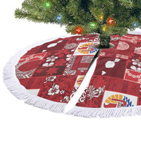Tahiti Oaoa I Teie Noera Tree Skirt Pacific Patchwork Xmas Vibes LT9 - Polynesian Pride