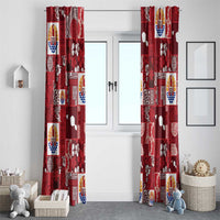 Tahiti Oaoa I Teie Noera Window Curtain Pacific Patchwork Xmas Vibes - Polynesian Pride