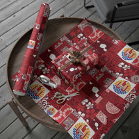 Tahiti Oaoa I Teie Noera Wrapping Paper Pacific Patchwork Xmas Vibes LT9 - Polynesian Pride