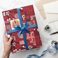 Tahiti Oaoa I Teie Noera Wrapping Paper Pacific Patchwork Xmas Vibes LT9 - Polynesian Pride