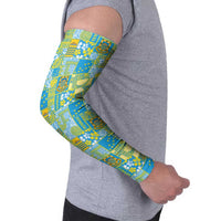 Tuvalu Manuia te Kilisimasi Arm Sleeves Pacific Patchwork Xmas Vibes - Polynesian Pride