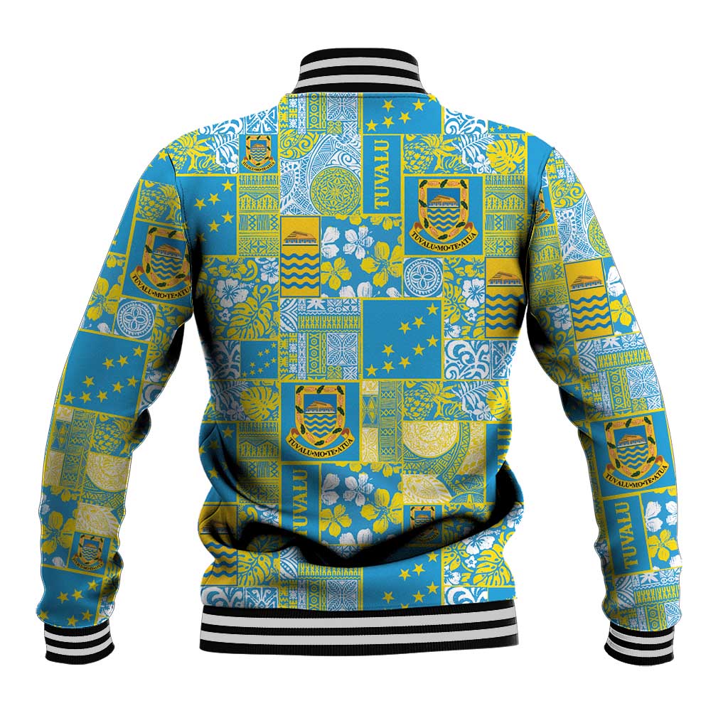 Tuvalu Manuia te Kilisimasi Baseball Jacket Pacific Patchwork Xmas Vibes - Polynesian Pride