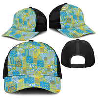 Tuvalu Manuia te Kilisimasi Baseball Net Cap Pacific Patchwork Xmas Vibes - Polynesian Pride