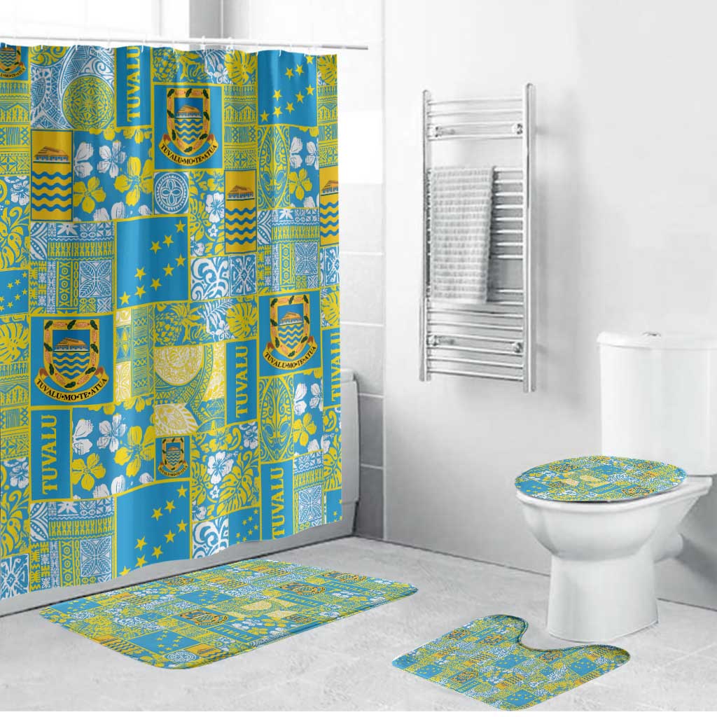 Tuvalu Manuia te Kilisimasi Bathroom Set Pacific Patchwork Xmas Vibes - Polynesian Pride