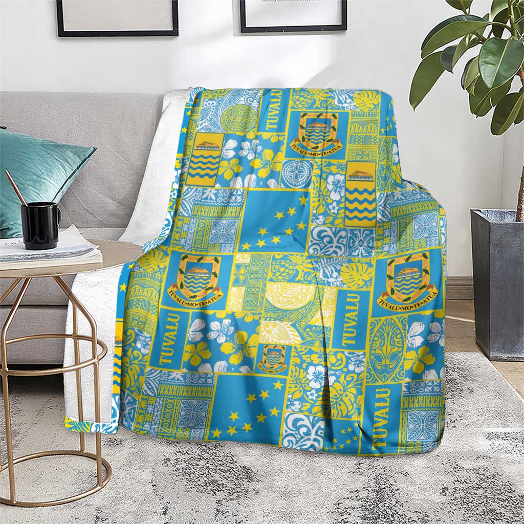 Tuvalu Manuia te Kilisimasi Blanket Pacific Patchwork Xmas Vibes - Polynesian Pride