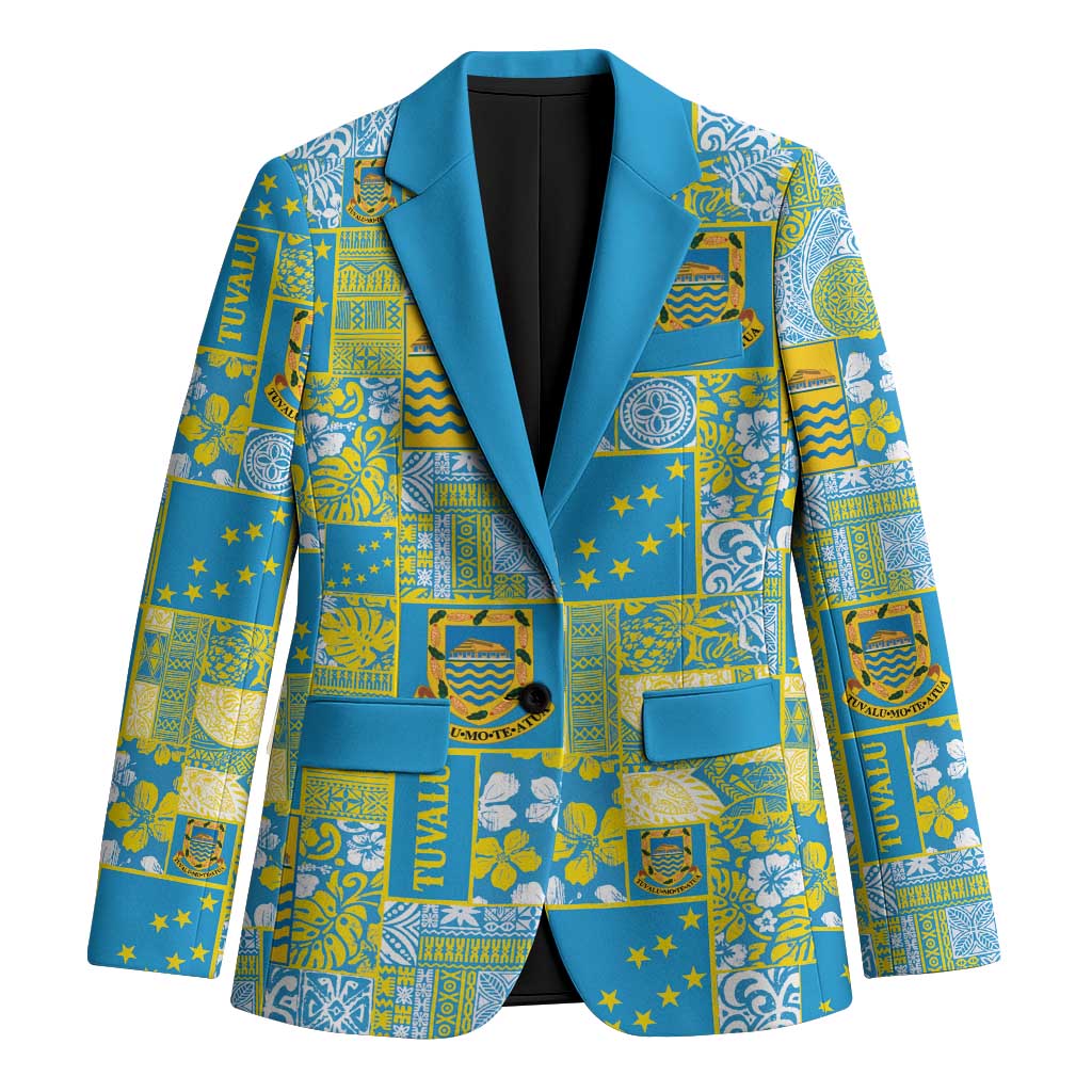 Tuvalu Manuia te Kilisimasi Blazer Pacific Patchwork Xmas Vibes - Polynesian Pride