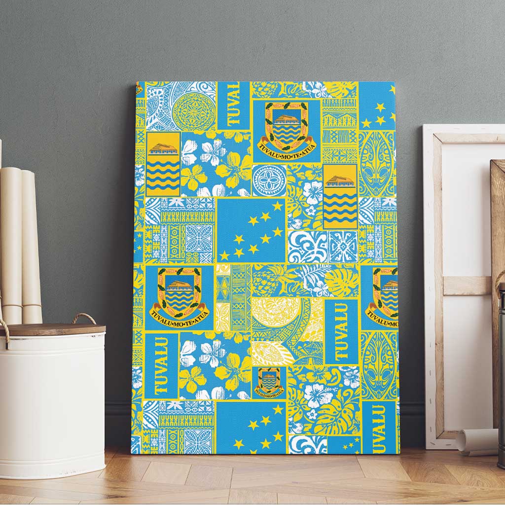 Tuvalu Manuia te Kilisimasi Canvas Wall Art Pacific Patchwork Xmas Vibes - Polynesian Pride