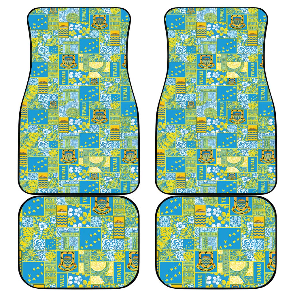 Tuvalu Manuia te Kilisimasi Car Mats Pacific Patchwork Xmas Vibes - Polynesian Pride