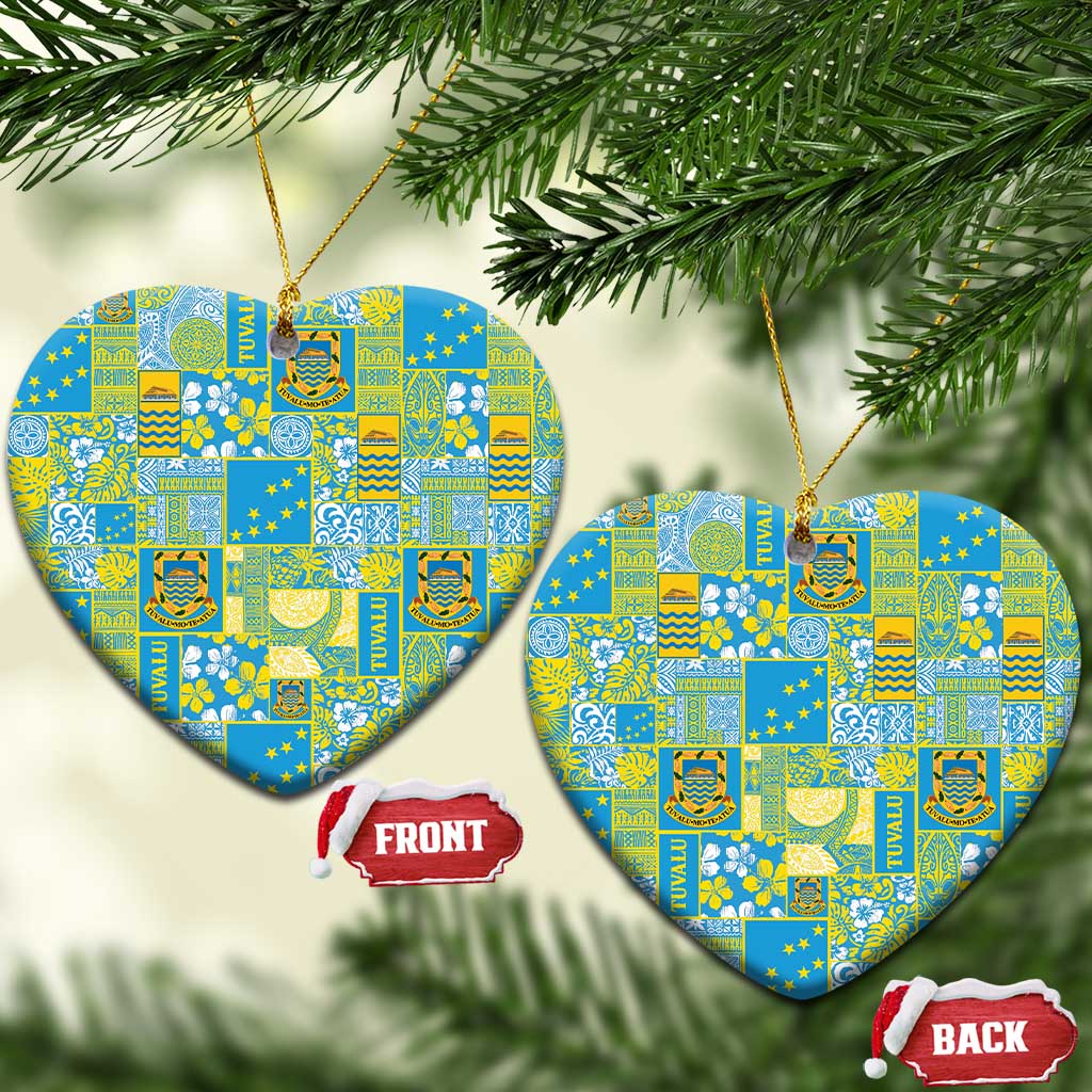 Tuvalu Manuia te Kilisimasi Ceramic Ornament Pacific Patchwork Xmas Vibes - Polynesian Pride