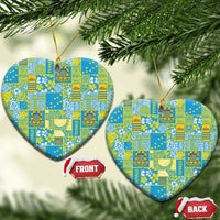 Tuvalu Manuia te Kilisimasi Ceramic Ornament Pacific Patchwork Xmas Vibes - Polynesian Pride