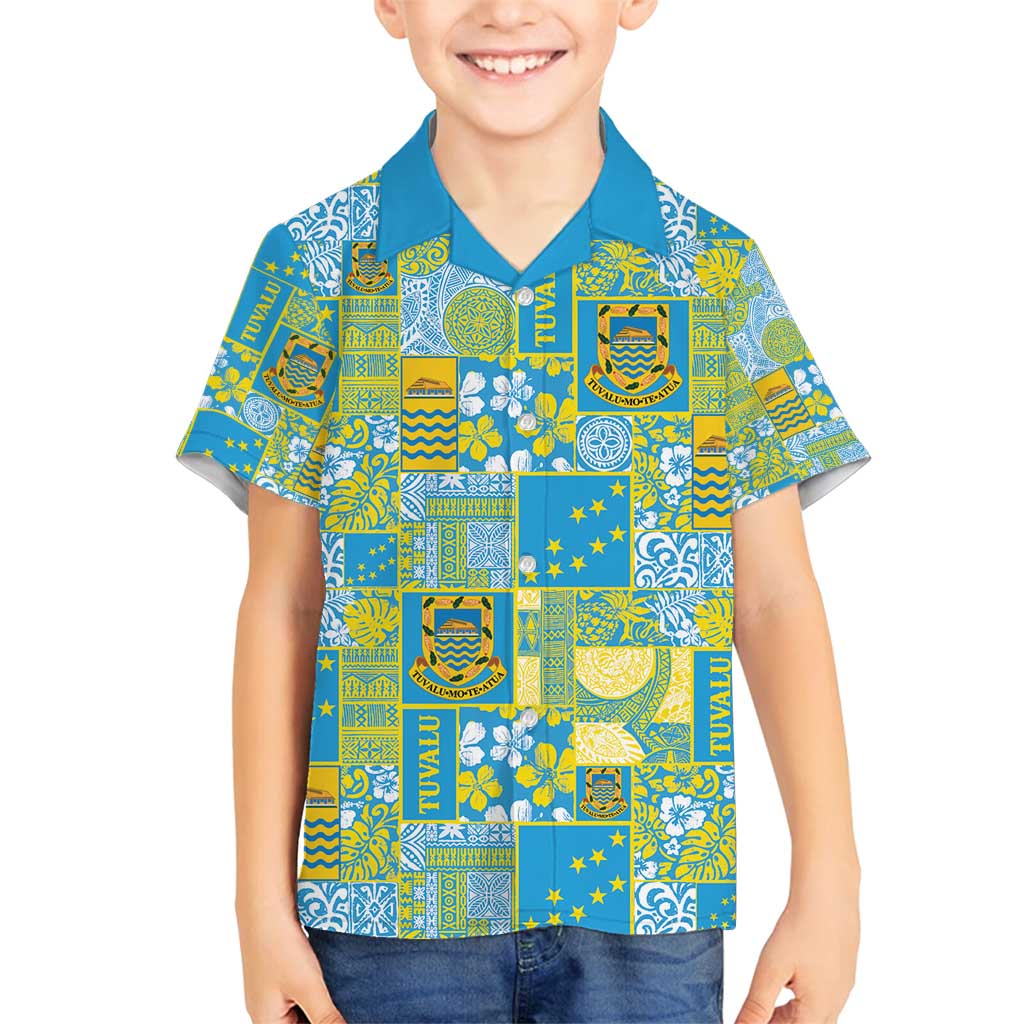 Tuvalu Manuia te Kilisimasi Family Matching Long Sleeve Bodycon Dress and Hawaiian Shirt Pacific Patchwork Xmas Vibes - Polynesian Pride