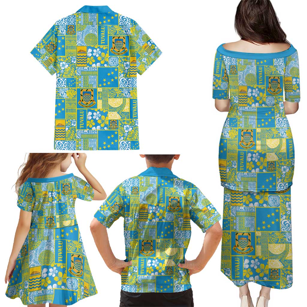 Tuvalu Manuia te Kilisimasi Family Matching Puletasi and Hawaiian Shirt Pacific Patchwork Xmas Vibes - Polynesian Pride