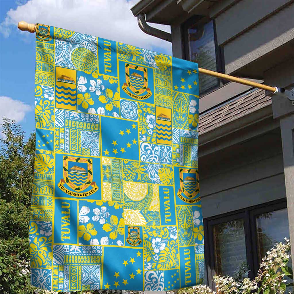 Tuvalu Manuia te Kilisimasi Garden Flag Pacific Patchwork Xmas Vibes - Polynesian Pride