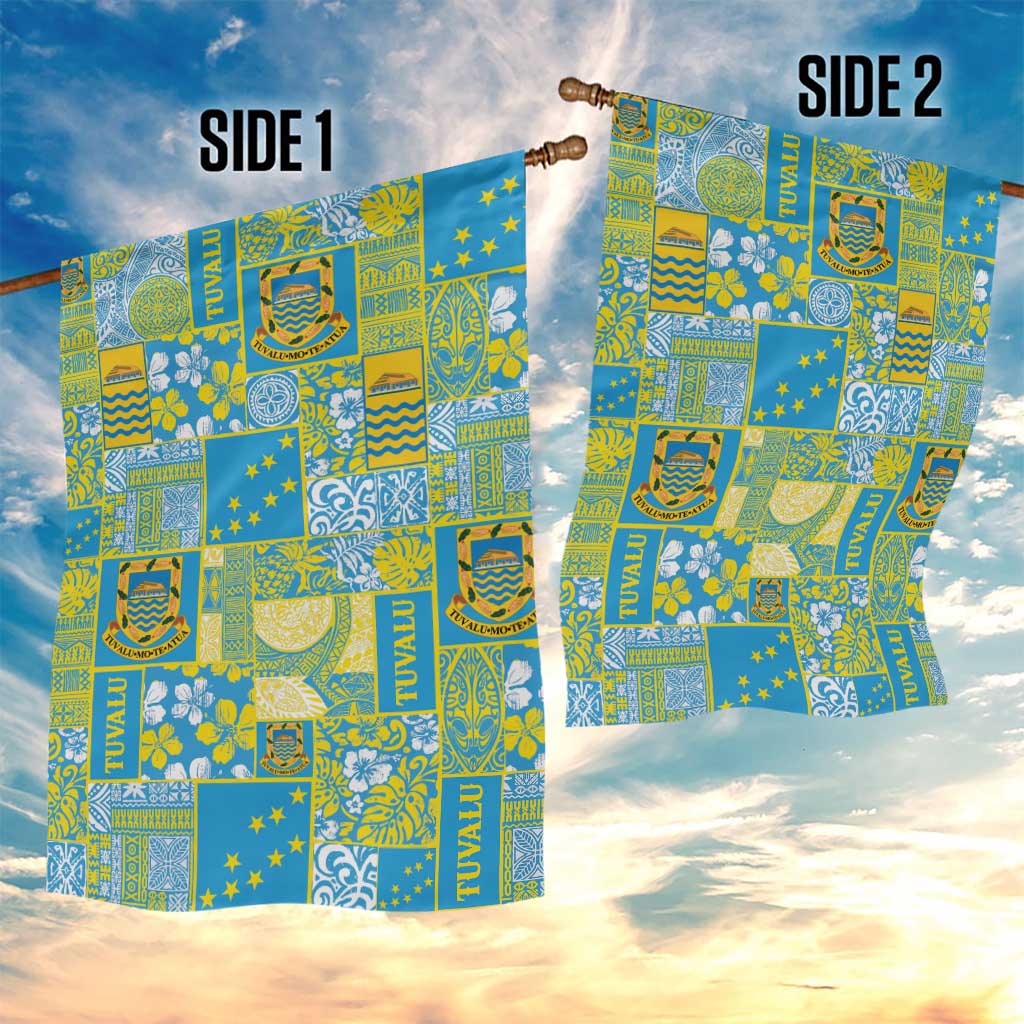 Tuvalu Manuia te Kilisimasi Garden Flag Pacific Patchwork Xmas Vibes - Polynesian Pride