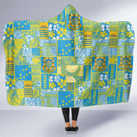 Tuvalu Manuia te Kilisimasi Hooded Blanket Pacific Patchwork Xmas Vibes - Polynesian Pride