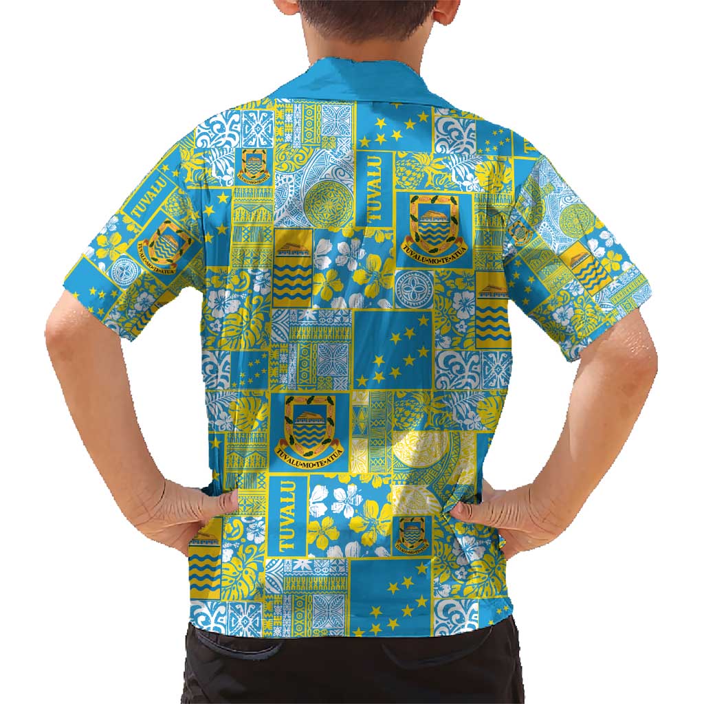 Tuvalu Manuia te Kilisimasi Kid Hawaiian Shirt Pacific Patchwork Xmas Vibes - Polynesian Pride