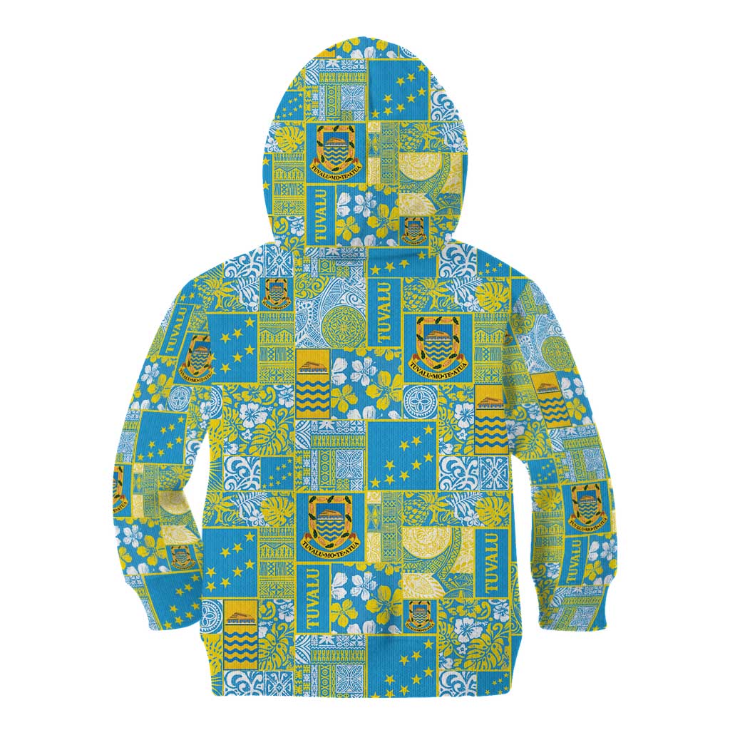 Tuvalu Manuia te Kilisimasi Kid Hoodie Pacific Patchwork Xmas Vibes - Polynesian Pride