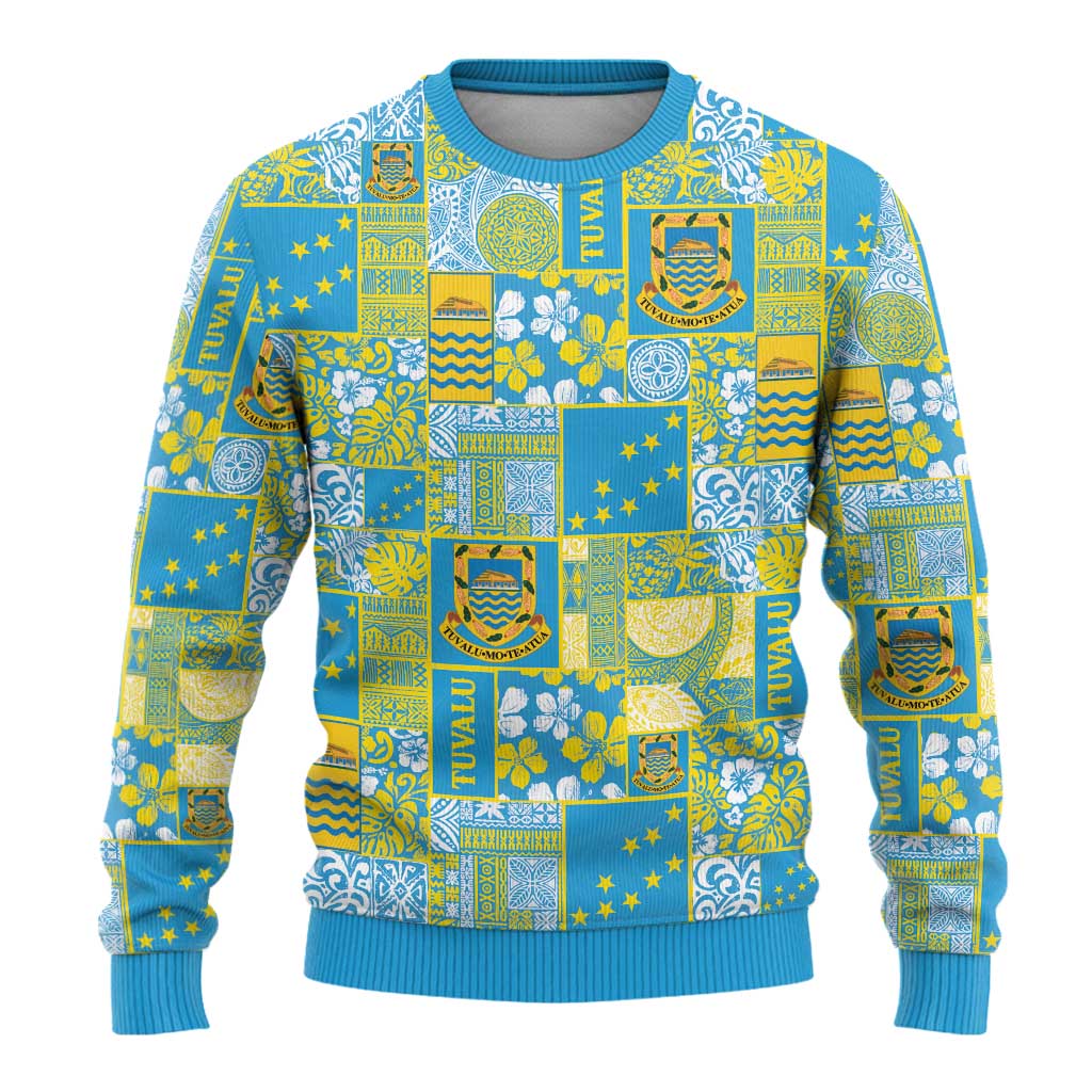 Tuvalu Manuia te Kilisimasi Ugly Christmas Sweater Pacific Patchwork Xmas Vibes - Polynesian Pride