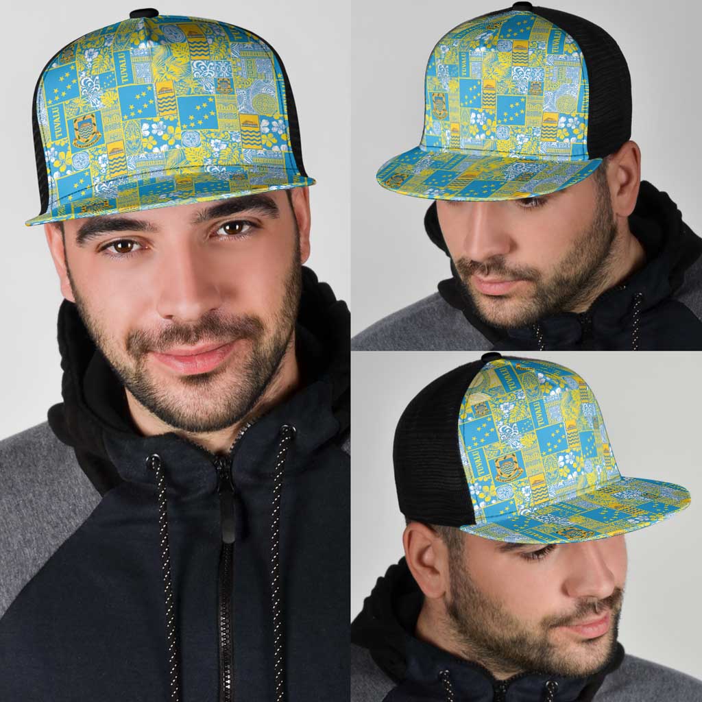 Tuvalu Manuia te Kilisimasi Mesh Trucker Cap Pacific Patchwork Xmas Vibes - Polynesian Pride