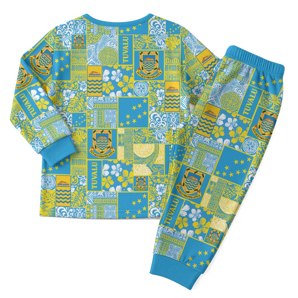 Tuvalu Manuia te Kilisimasi Christmas Pajama Set Pacific Patchwork Xmas Vibes - Polynesian Pride