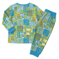 Tuvalu Manuia te Kilisimasi Christmas Pajama Set Pacific Patchwork Xmas Vibes - Polynesian Pride