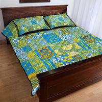 Tuvalu Manuia te Kilisimasi Quilt Bed Set Pacific Patchwork Xmas Vibes - Polynesian Pride