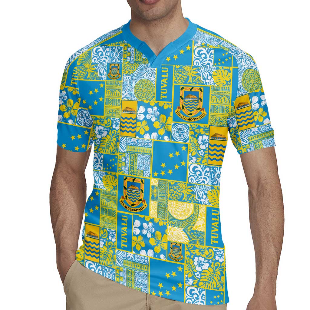 Tuvalu Manuia te Kilisimasi Rugby Jersey Pacific Patchwork Xmas Vibes - Polynesian Pride