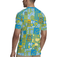 Tuvalu Manuia te Kilisimasi Rugby Jersey Pacific Patchwork Xmas Vibes - Polynesian Pride