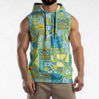 Tuvalu Manuia te Kilisimasi Sleeveless Hoodie Pacific Patchwork Xmas Vibes - Polynesian Pride