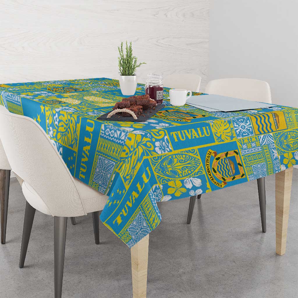 Tuvalu Manuia te Kilisimasi Tablecloth Pacific Patchwork Xmas Vibes - Polynesian Pride