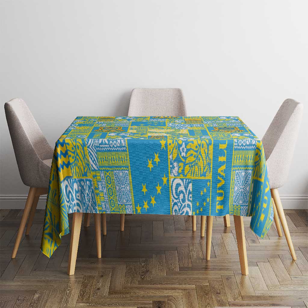 Tuvalu Manuia te Kilisimasi Tablecloth Pacific Patchwork Xmas Vibes - Polynesian Pride