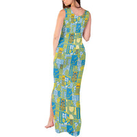 Tuvalu Manuia te Kilisimasi Tank Maxi Dress Pacific Patchwork Xmas Vibes LT9 - Polynesian Pride