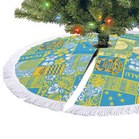 Tuvalu Manuia te Kilisimasi Tree Skirt Pacific Patchwork Xmas Vibes - Polynesian Pride