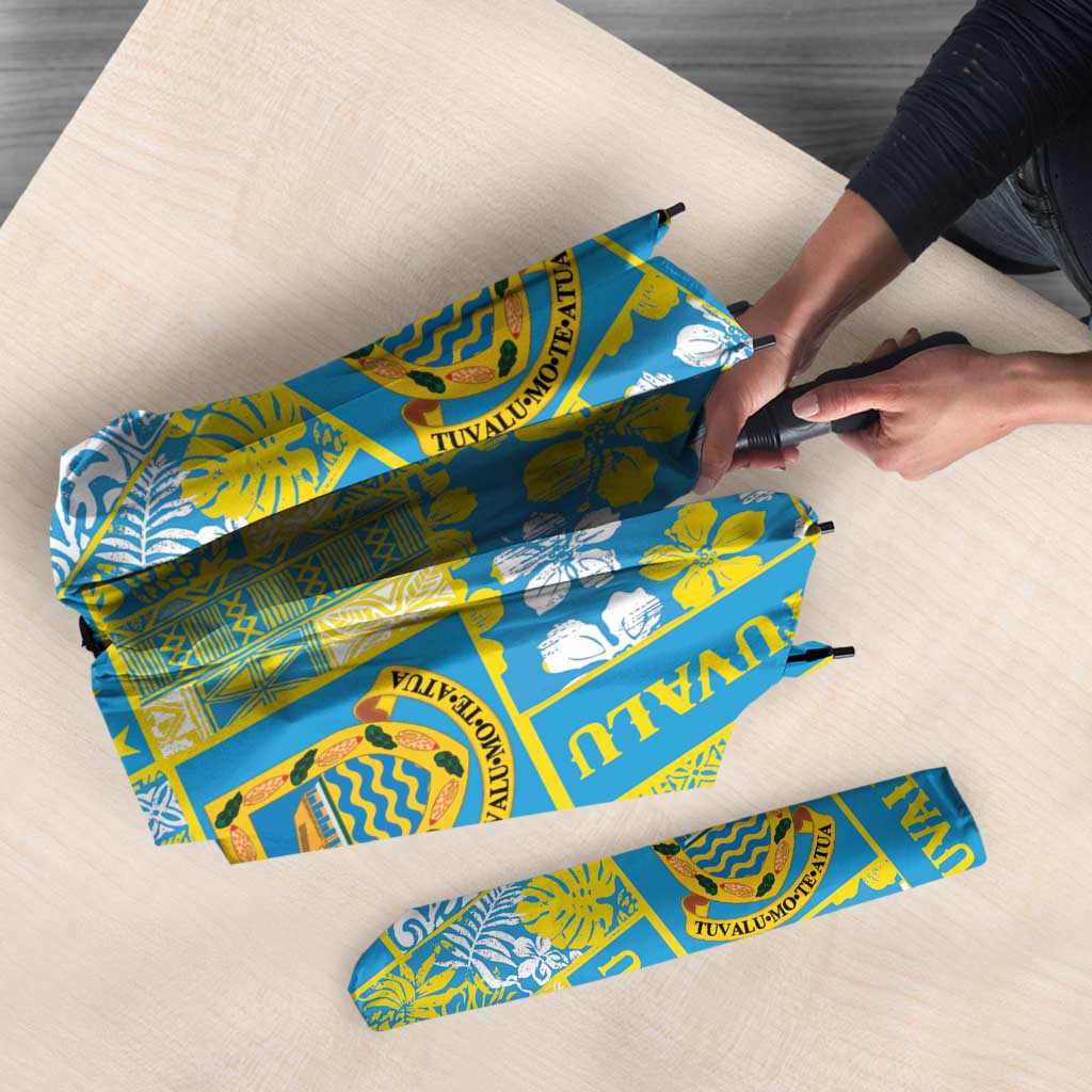 Tuvalu Manuia te Kilisimasi Umbrella Pacific Patchwork Xmas Vibes - Polynesian Pride