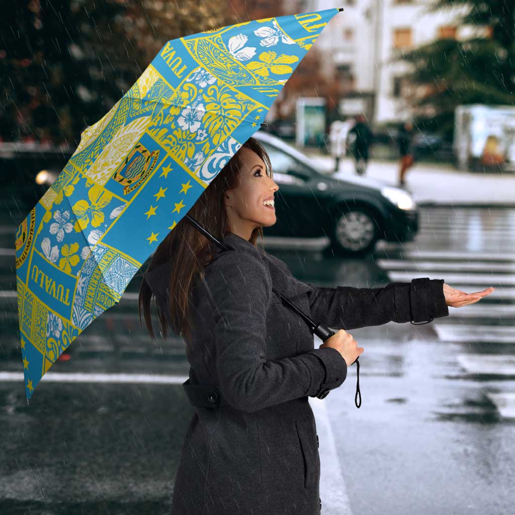 Tuvalu Manuia te Kilisimasi Umbrella Pacific Patchwork Xmas Vibes - Polynesian Pride