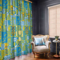 Tuvalu Manuia te Kilisimasi Window Curtain Pacific Patchwork Xmas Vibes - Polynesian Pride