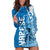 Yap Day 1 March Hoodie Dress Micronesia Yapese Warrior LT9 Blue - Polynesian Pride