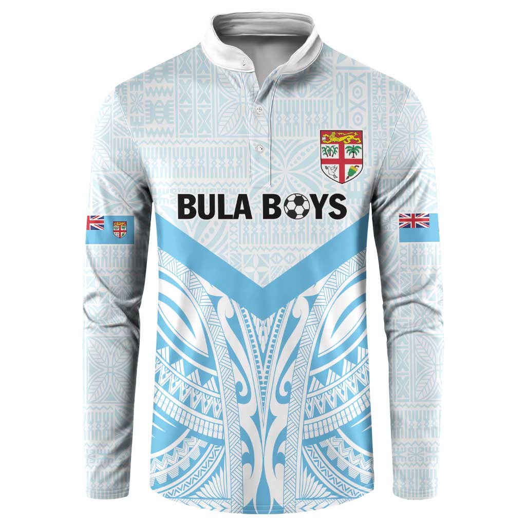 Fiji Football Custom Button Sweatshirt Bula Boys Go Champions