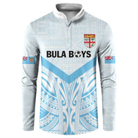 Fiji Football Custom Button Sweatshirt Bula Boys Go Champions