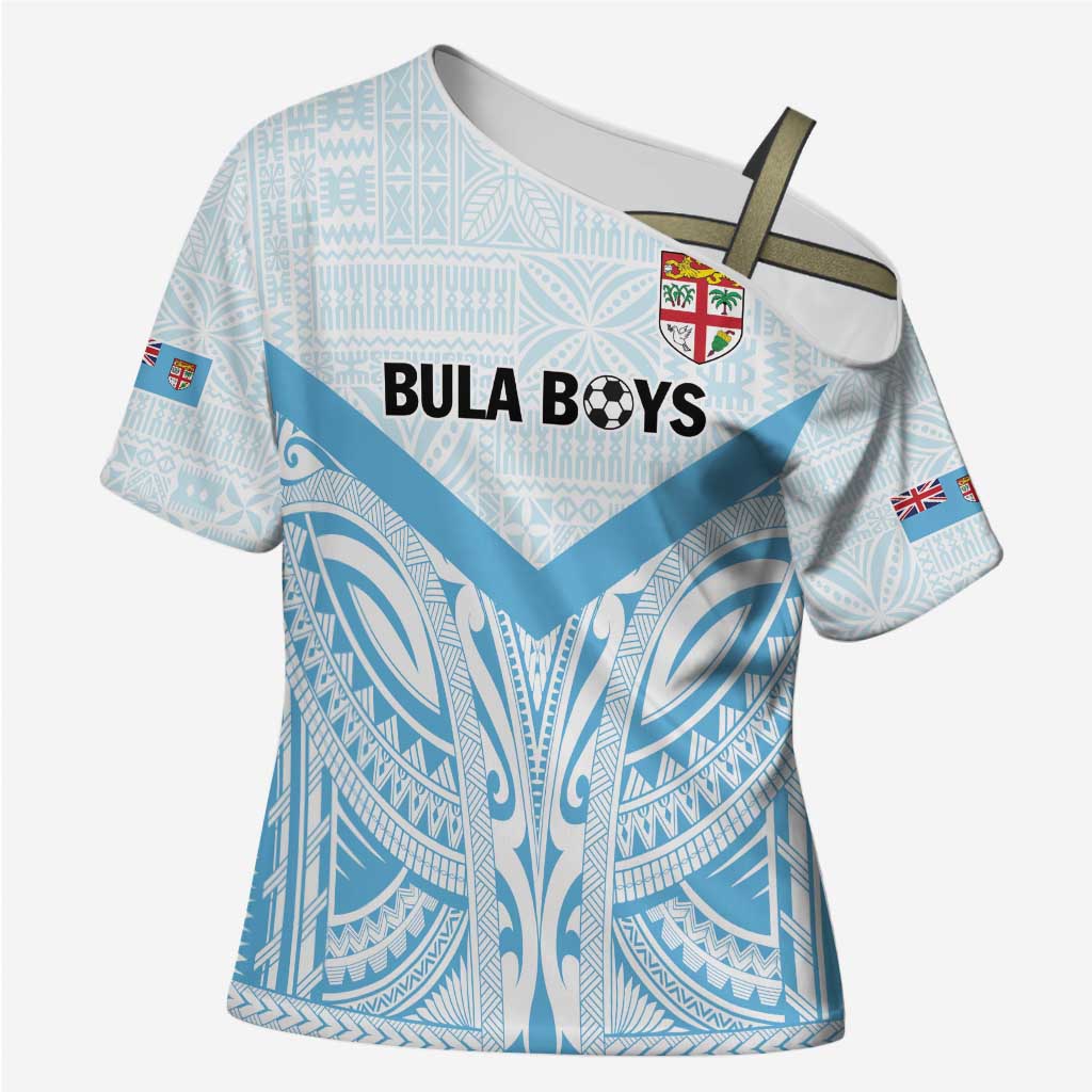 Fiji Football Custom Cross Shoulder Shirt Bula Boys Go Champions - Polynesian Pride