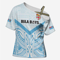 Fiji Football Custom Cross Shoulder Shirt Bula Boys Go Champions - Polynesian Pride