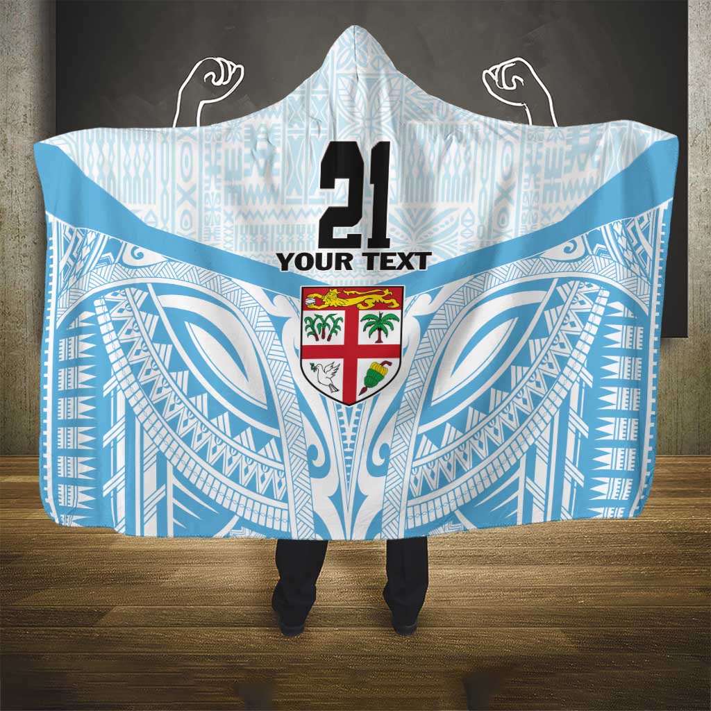Fiji Football Custom Hooded Blanket Bula Boys Go Champions