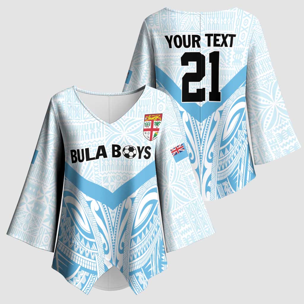 Fiji Football Custom Kimono Sleeve Blouse Bula Boys Go Champions - Polynesian Pride
