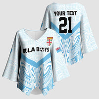 Fiji Football Custom Kimono Sleeve Blouse Bula Boys Go Champions - Polynesian Pride