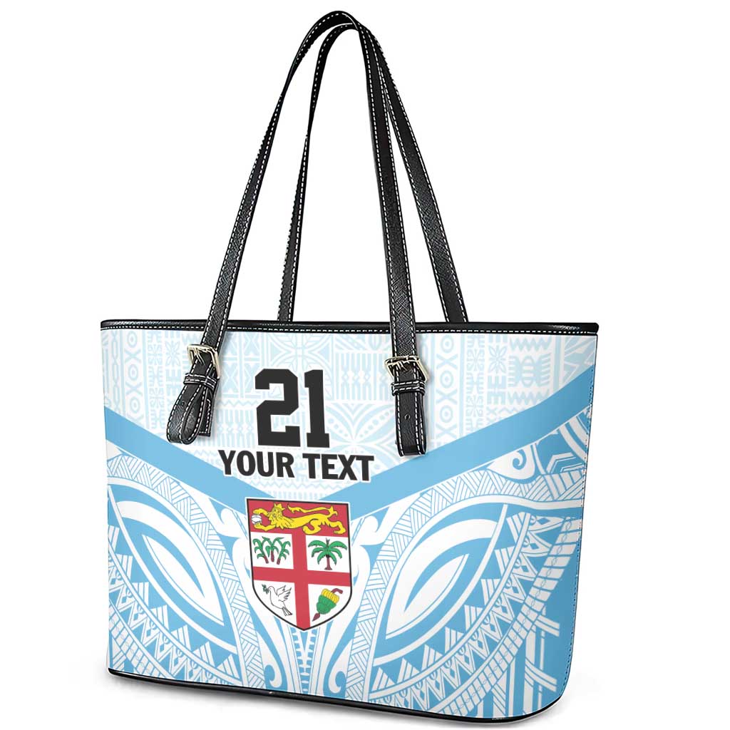 Fiji Football Custom Leather Tote Bag Bula Boys Go Champions
