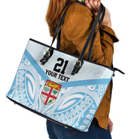 Fiji Football Custom Leather Tote Bag Bula Boys Go Champions
