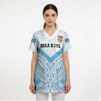 Fiji Football Custom Scrub Top Bula Boys Go Champions - Polynesian Pride