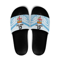 Fiji Football Custom Slide Sandals Bula Boys Go Champions LT9 Blue - Polynesian Pride