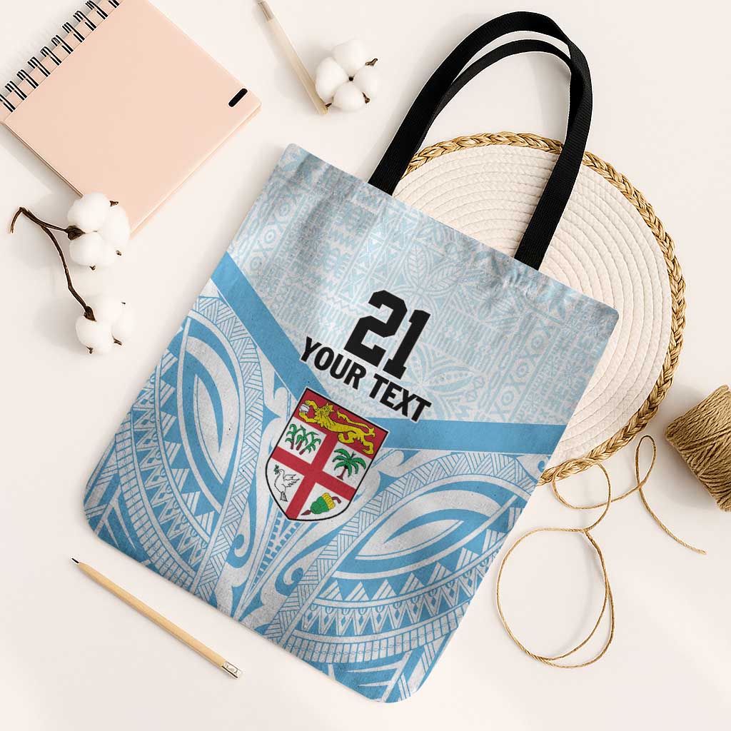 Fiji Football Custom Tote Bag Bula Boys Go Champions LT9 Black Strap One Size Blue - Polynesian Pride