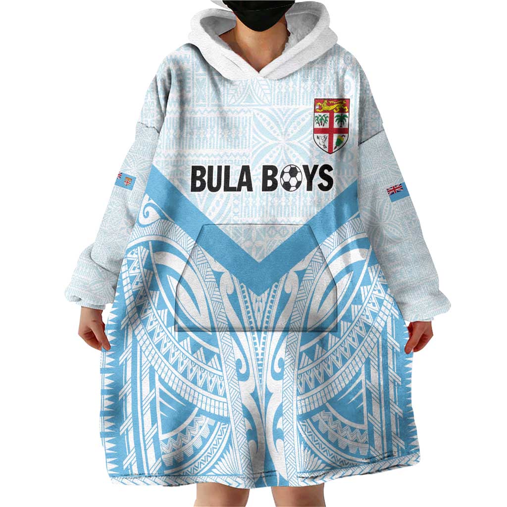 Fiji Football Custom Wearable Blanket Hoodie Bula Boys Go Champions